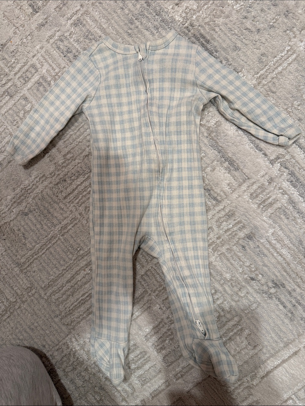 Organic cotton checkered Piece Footed Pajamas